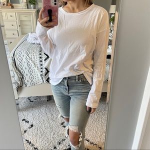 Long sleeve white tee